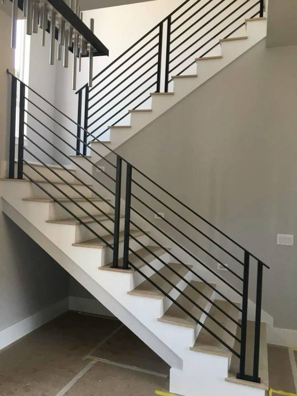 Completed modern steel staircase