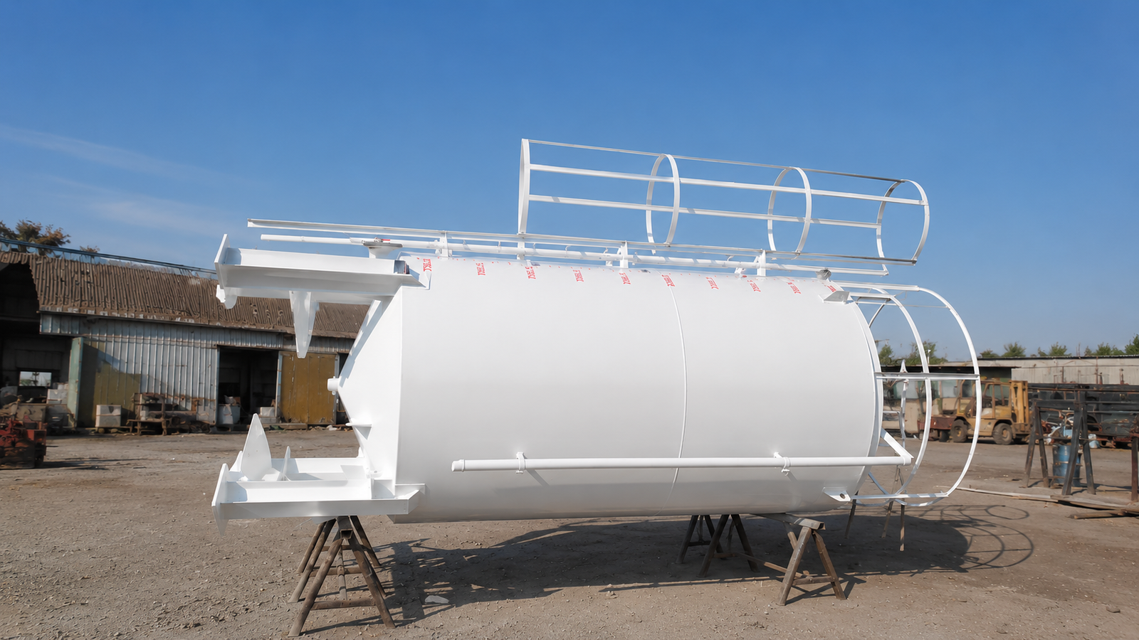 Completed fabricated chemical storage tank